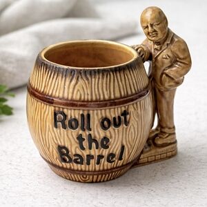 Wade Heath England “Roll Out the Barrel” Character Mug – Mid Century Barware